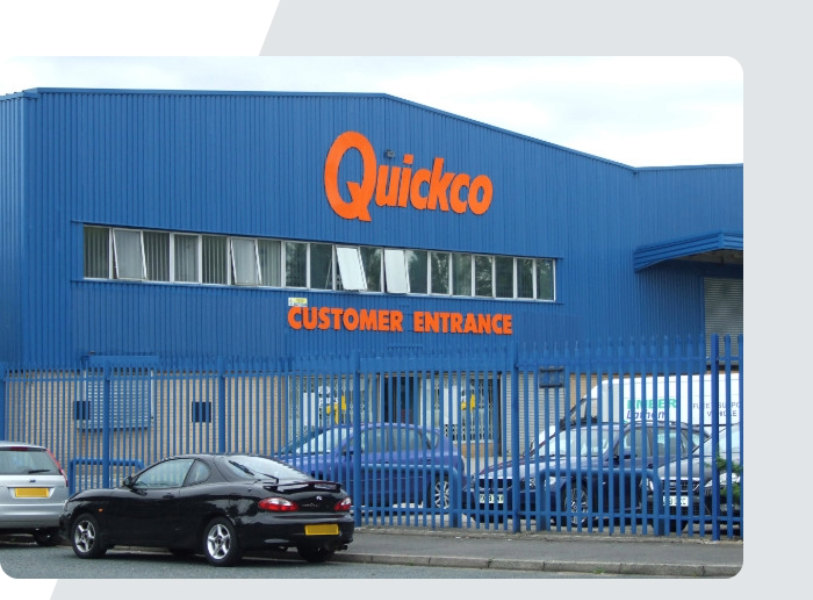 Quickco blue fronted building