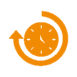 Clock With Arrow Around It In Orange