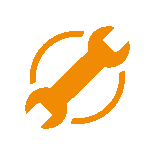Spanner Icon In Orange