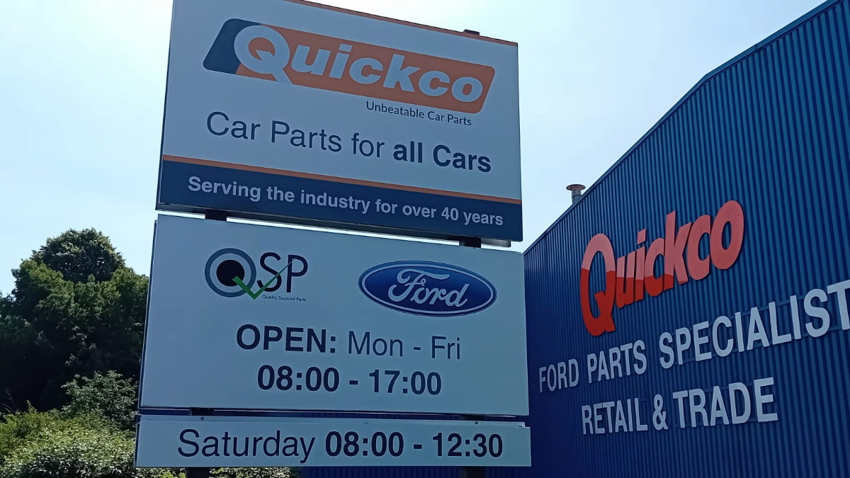 Quickco Manchester entrance signage 