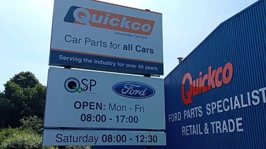 Quickco Manchester entrance signage